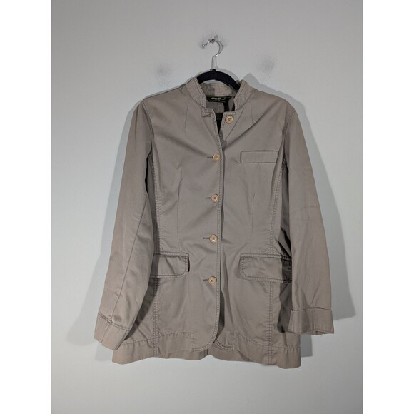 Eddie Bauer Womens Tan Cotton Outdoor Casual Jacket Sz 10 English Countryside‎ - Picture 1 of 7